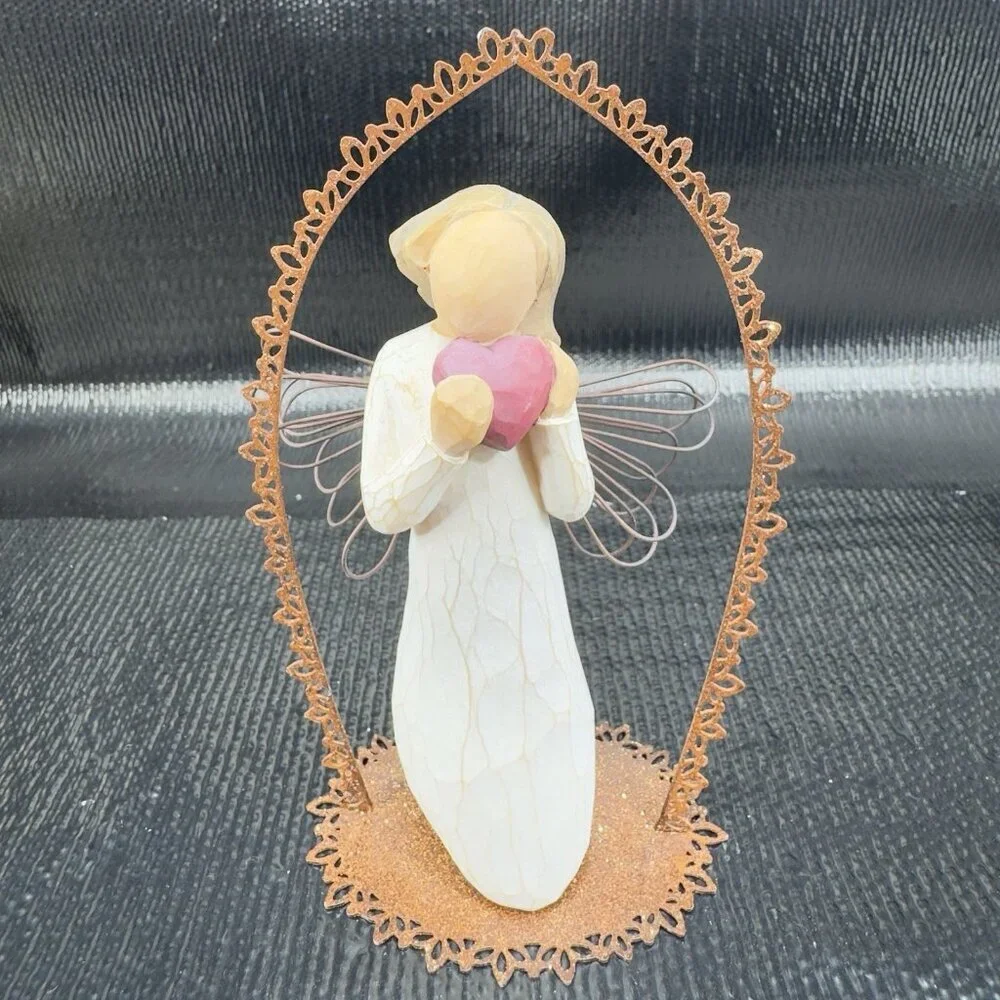 Willow Tree Angel Of The Heart Demdaco Resin Figurine With Metal Frame Figure